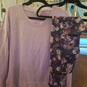 Get Fit 2026 In Athleta Purple Floral Leggings, Matching Top